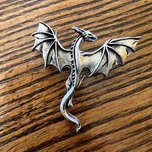 Silver Metal Dragon Brooch Game of Thrones